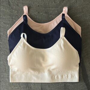 Nautica Ribbed Bralette Set - Cream, Navy, Pink